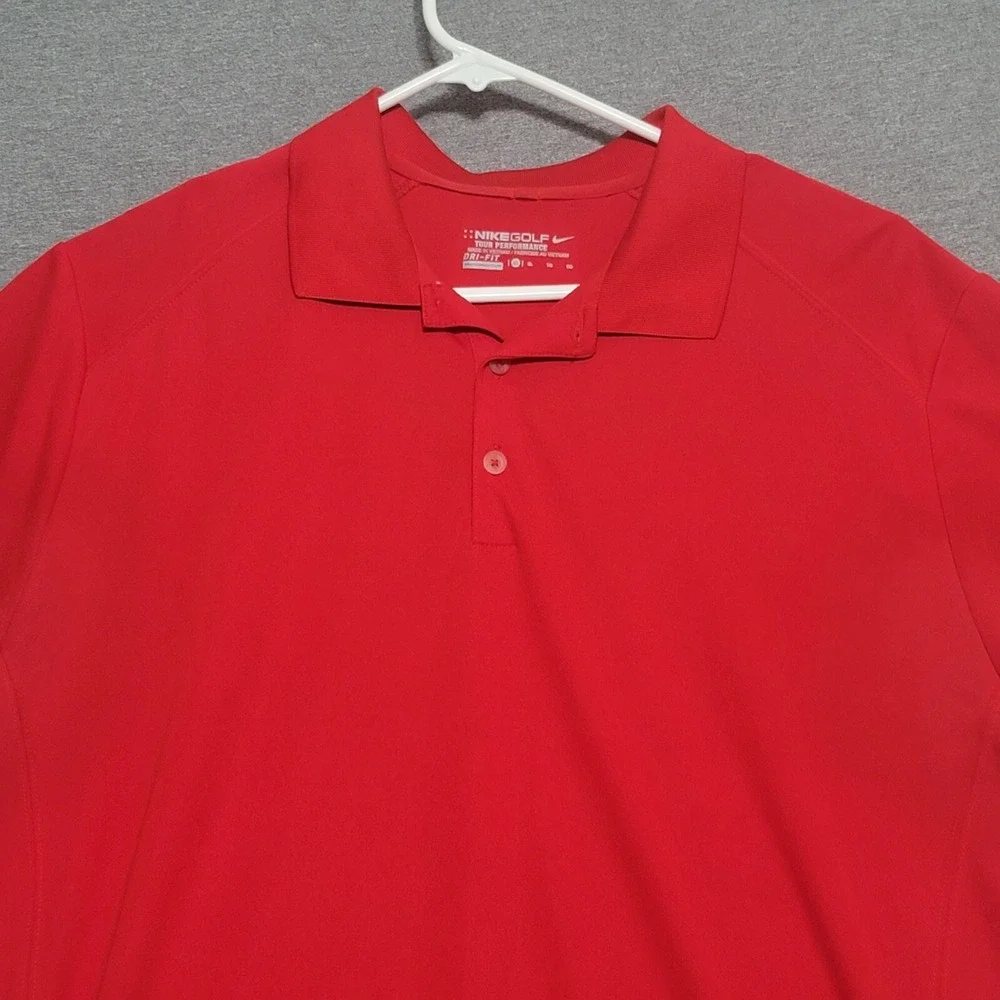 Nike Golf Polo Shirt Mens XL Dri Fit Dark Red Short Sleeve Tour performance